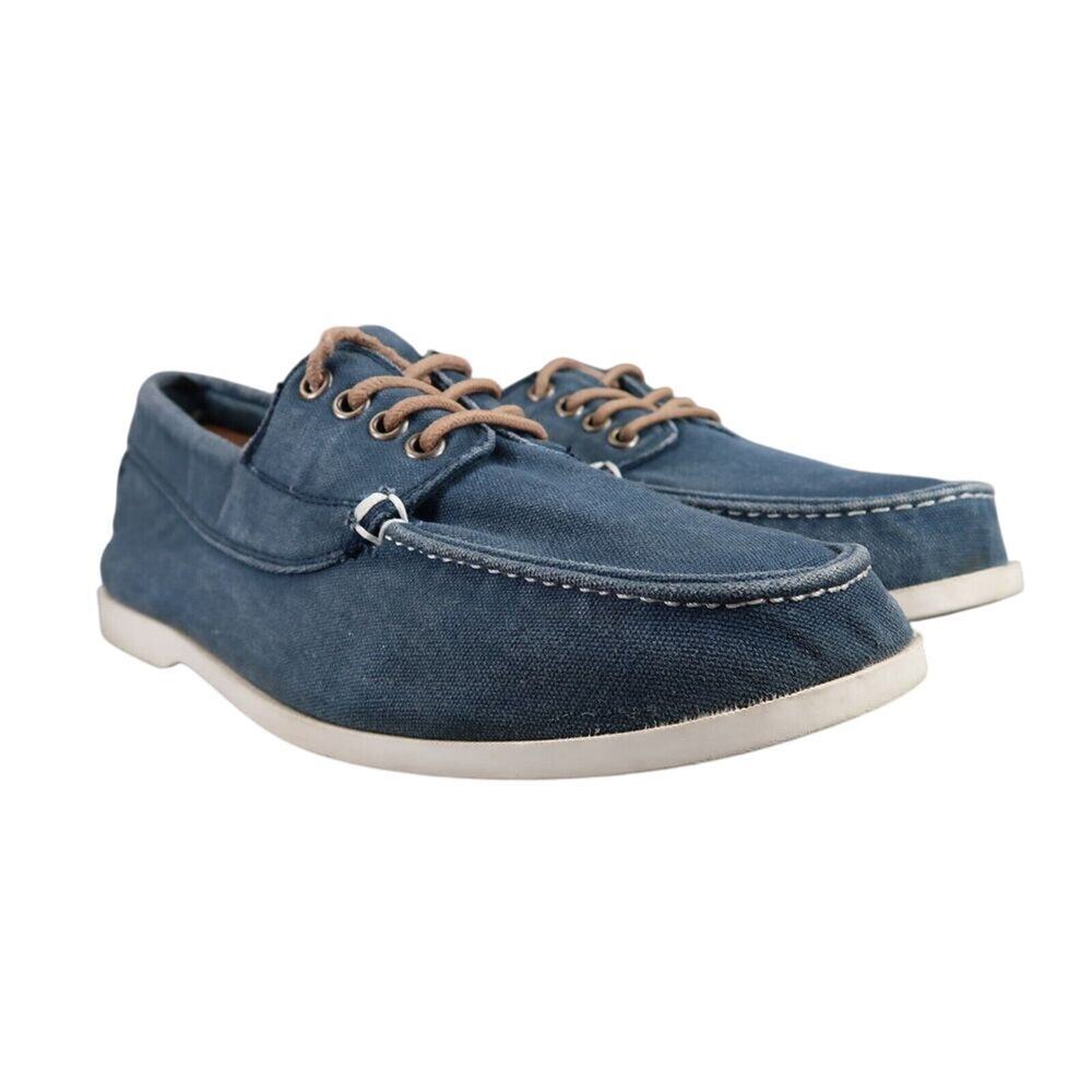 Old Navy Shoes Mens 10 Casual Boat Canvas Lace Up Moc Toe Blue Classic Peppy Low